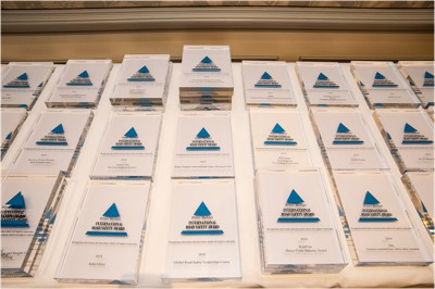An array of plaques for awards